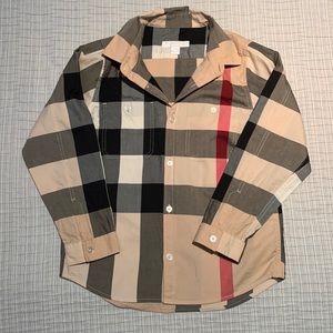 Authentic Burberry button down shirt. Size 7Y. Smoke/pet free home. Like new.